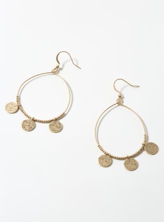 Simons Womens Large oval medallion earrings