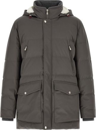 Brunello Cucinelli Dark Grey Quilted Jacket