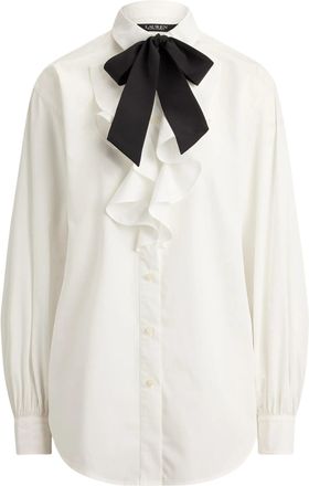 Ralph Lauren Saloma Ruffled Bow-Detail Puffed Sleeve Shirt
