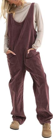 Wishlist Open Back Corduroy Jumpsuit in Bordeaux at Nordstrom Rack, Size Medium