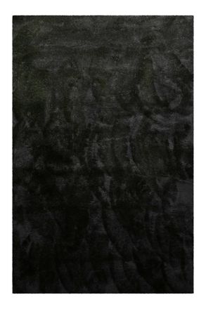 Homie Living Alfombra de pelo largo, suave y afelpada, negra 110x170
