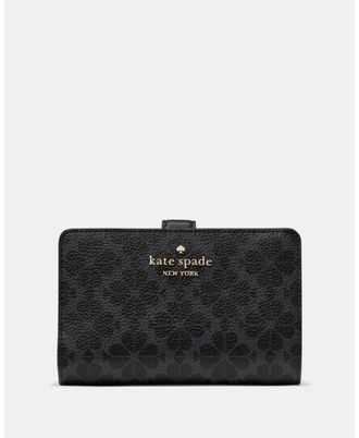Kate Spade New York Womens Flower Medium Bifold Wallet - Black - One Size