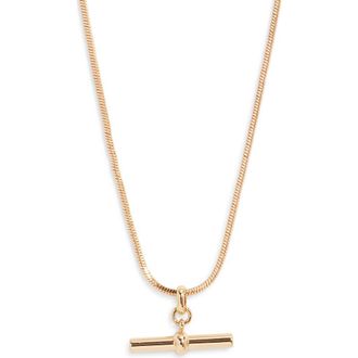 Nordstrom Dainty T-Bar Pendant Necklace in Gold at Nordstrom