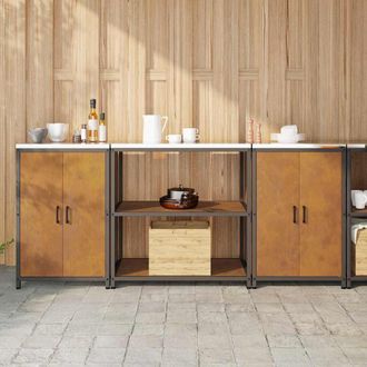 vidaXL Juego De Almacenamiento De Cocina Hattem 3 Uds. Oxidado Acero Vidaxl