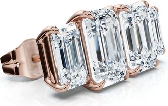 Pompeii3 1 1/2Ct Emerald Cut Toi et Moi Diamond Earrings 14k Gold Lab Grown