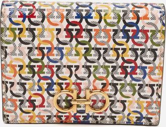 Ferragamo Gancini Multicolor Leather Compact Wallet