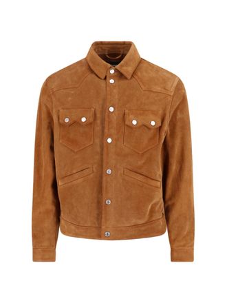 Dsquared2 Structured Brown Jacket with Front Zipper