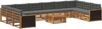vidaXL Juegos De Sof&aacute;s 11 Uds. Madera De Acacia S&oacute;lida Vidaxl
