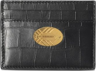 Burberry Cotswolds crocodile-effect logo wallet - women - Lambskin/Lambskin/Cotton/Polyamide - One Size - Black
