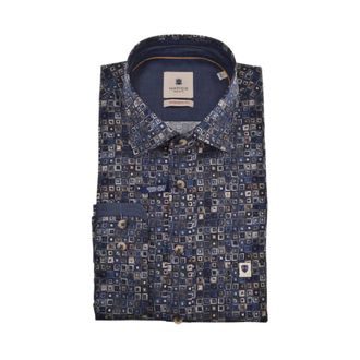 Hatico Modern Fit overhemd met lange mouwen - Heren - Overhemden - Blauw - Maat: 2XL Katoen