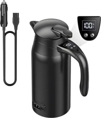 OEM Hervidor El&eacute;ctrico Para Coche - 800 Ml - Acero Inoxidable 304 - Pantalla Digital - Para Viajes Y Acampada