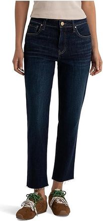 Kut from the Kloth Reese High-rise Fab Ab Ankle Straight Raw Hem Womens Jeans Courageously : 12 27.5, Cotton/Denim/Polyester