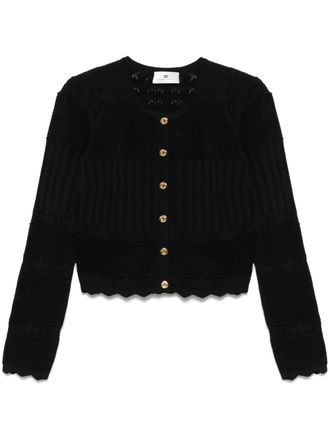 Elisabetta Franchi pointelle-knit cardigan - Black
