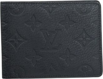 Louis Vuitton Black Leather Wallet (Bi-Fold) (Pre-Owned)