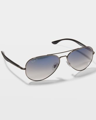 Ray-Ban Mens Polarized Metal Aviator Sunglasses