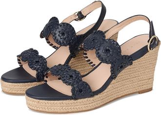 Jack Rogers Laurin Wedge Womens Wedge Shoes Midnite : 6.5 M, Leather