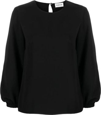 P.A.R.O.S.H. Zwarte Dames Blouse - Dames - Blouses - Zwart - M - Polyester - Overhemden