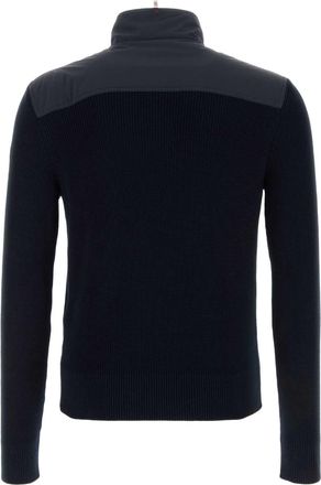 Moncler Mens Hybrid Knit Jacket Black Collar Polyester