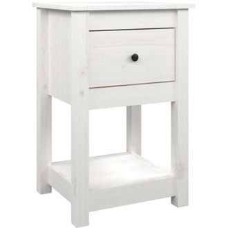 vidaXL Bedside Cabinet White 40x35x61.5 cm Solid Wood Pine Vidaxl