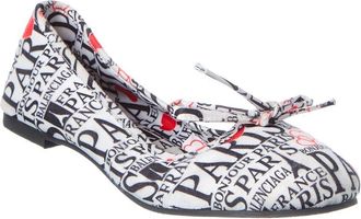 Balenciaga Logo Satin Ballet Flat