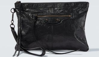 Balenciaga Le City leather phone pouch