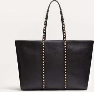 Valentino Garavani Valentino Garavani Rockstud Shopping Bag In Grainy Calfskin Wo