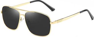 Generic Mens Polarized Sunglasses, Vintage Metal Double-Bridge Sunshade Sunglasses (Color : D, Size : Medium) 2026