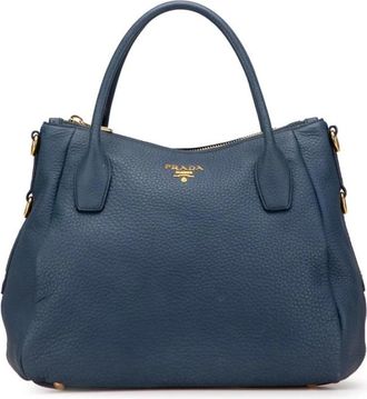 Prada Pre-owned Tote Bags, female, Blue, Size: ONE SIZE Pre-owned Top Handle Bag