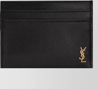 Saint Laurent leather tiny cassandre card holder