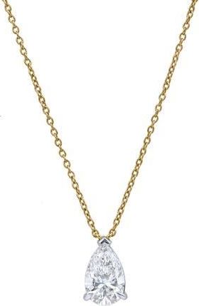 LuvMyJewelry Pear Perfection 14K Gold Lab Grown Diamond Necklace - 1 ct in 14K Yellow Gold at Nordstrom