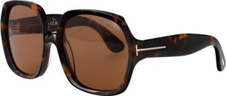 Tom Ford Saffron Zonnebril - Dames - Zonnebrillen - Bruin - 60 MM - Accessoires
