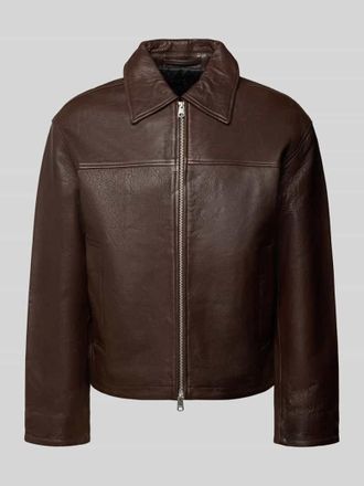 Selected Regular Fit Lederjacke aus echtem Lammleder Modell NOAH in Dunkelbraun, Gr&ouml;&szlig;e XL