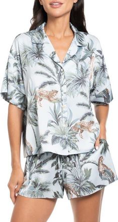 Midnight Bakery Satin Short Pajamas in Blue at Nordstrom, Size Small