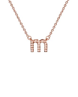 Jane Basch 14K Rose Gold Diamond Lowercase Initial Necklace (A-Z)
