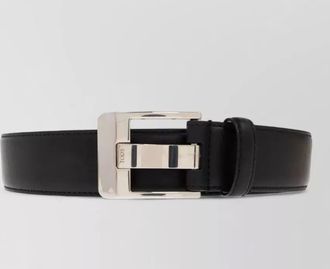 Tod's soft leather belt silver metal buckle