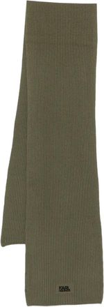 Karl Lagerfeld Geribbelde sjaal met logo - Groen