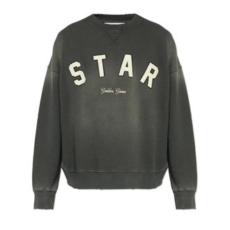 Golden Goose Sweatshirts, male, Gray, Size: XL Logo Sweatshirt