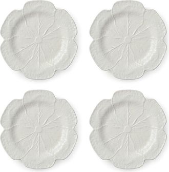 Certified International Le Jardin Set Of 4 White Cabbage 3D Dinner Plates