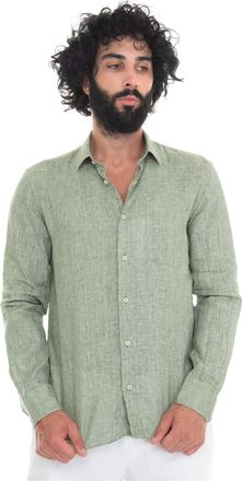 Vincenzo De Lauziers Camicia in lino Verde Vincenzo De Lauziers Uomo