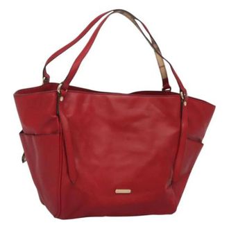 Burberry Tweedehands leren handtassen - Dames - Vintage Shopper - Rood - ONE Size - Leer - Vintage
