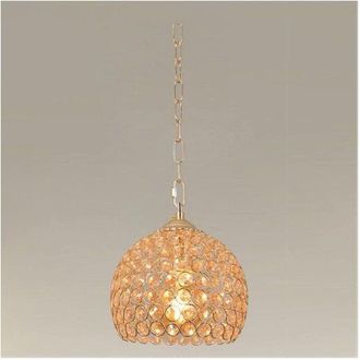 Trade Shop Trade Shop Traesio - Lampadario Sospeso Tondo Cupola Lampada Mezza Sfera Cristalli Luce E27 Oro 32354