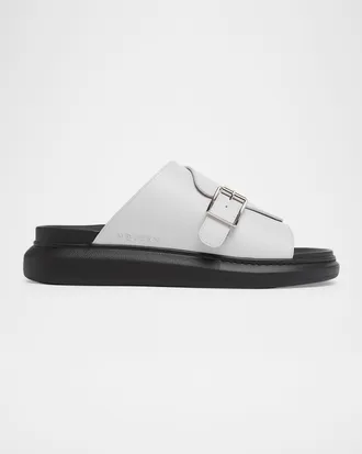 Alexander McQueen Men & apos;s Rubber Overlapping-Upper Buckle Sandals