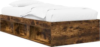 vidaXL Estructura De Cama Con Almacenamiento Roble Ahumado 80 X 200 Cm Vidaxl