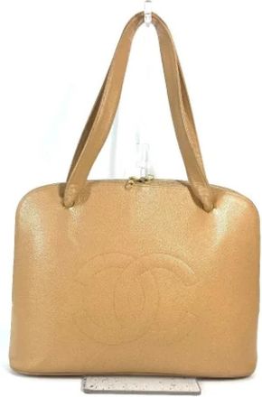 Chanel Pre-owned Leather chanel-bags - Dames - Vintage Handtas - Beige - ONE Size - Leer - Vintage
