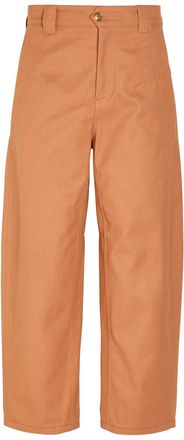Chlo&eacute; Barrel-leg Canvas Trousers - Pink - 38 (UK10 / S)