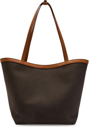 The Row The Row Park Three Leather-trimmed Canvas Tote - Brown - One Size