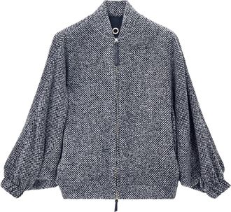 Giorgio Armani Textured Grey Boxy Peacoat