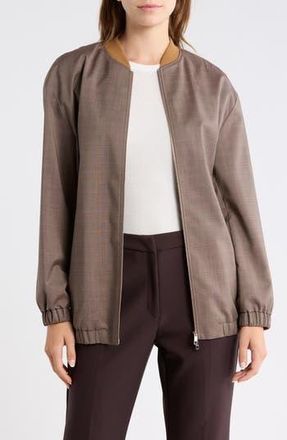 BOSS Jemata Check Bomber in Brown at Nordstrom Rack, Size 10