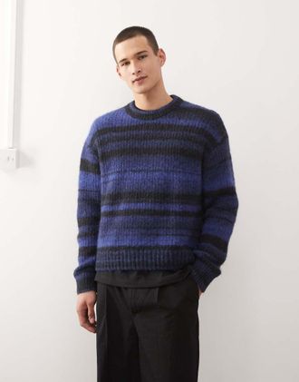 Weekday Maglione blu a righe m&eacute;lange
