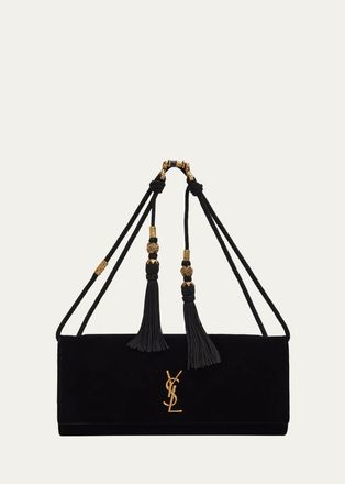 Saint Laurent Kate YSL Velvet Shoulder Bag